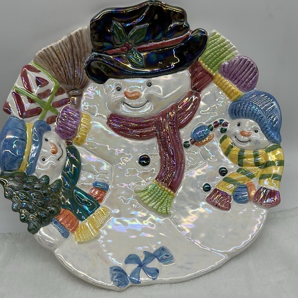 Christmas Vintage Iridescent Cookie/Candy Serving Plate - Picture 3 of 4